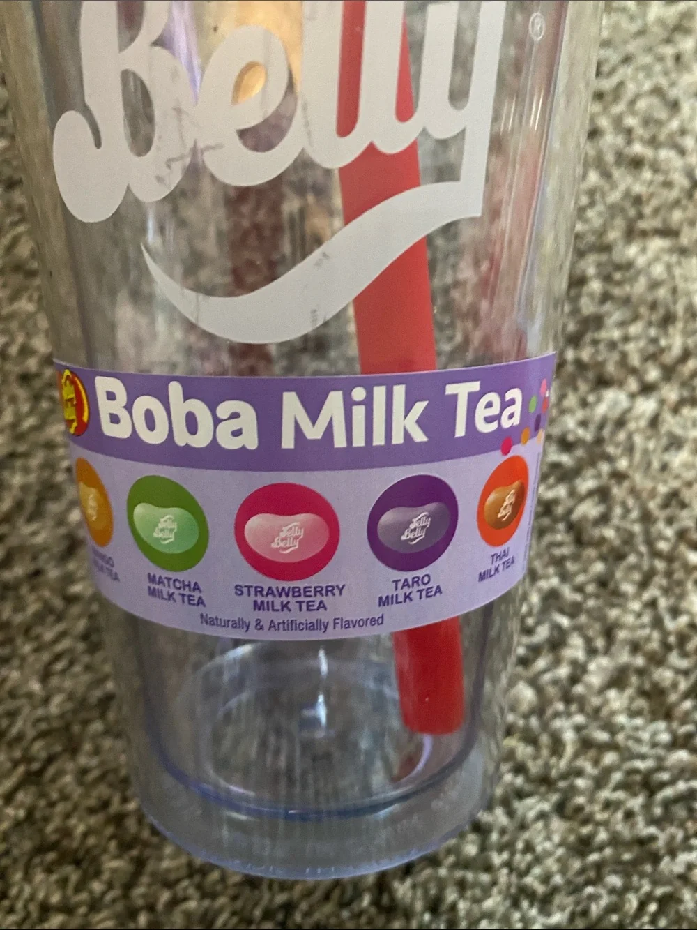 Nwt*Red Popcorn Cart Bean Machine & Bank with Clear Boba Milk Tea Tumbler